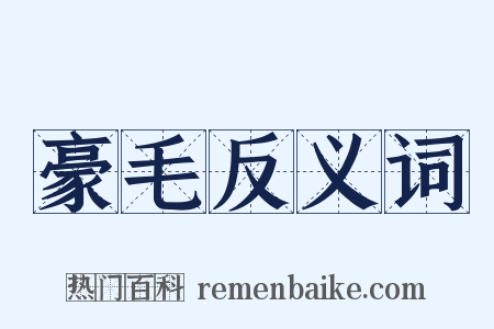 豪毛反义词是什么意思的图片